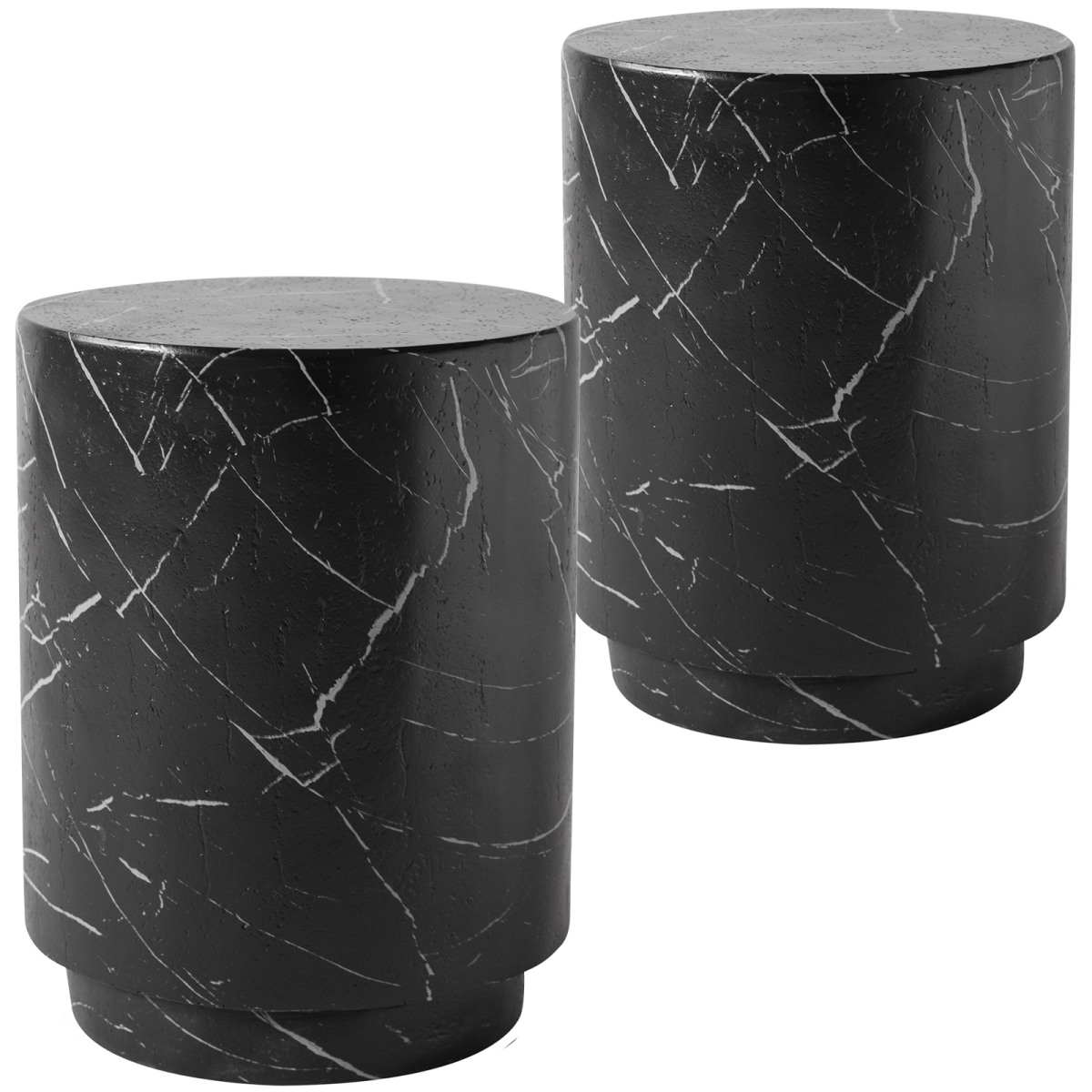 RST14BLM Ramble Series Modern Side End Table in Black Marble