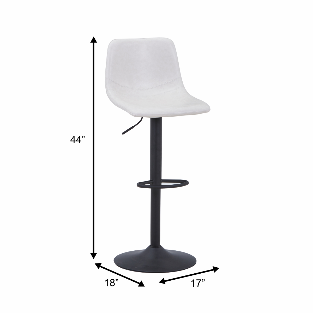 TS29CR Tilbury Modern Adjustable Bar Stool with Footrest & 360 Deg Swivel in Cream