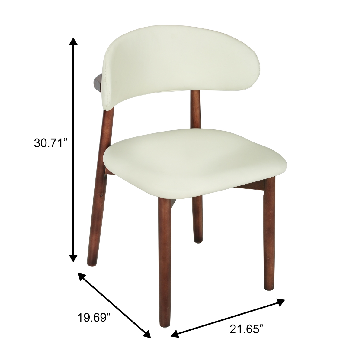 SCW18W Sable Wooden Dining Chair in Walnut with White Seat