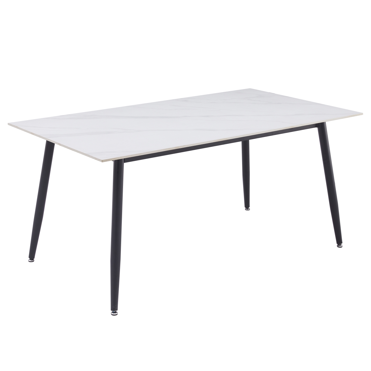 ZT28BL-48W-S Zayle Series Modern Dining Table Black Base with 48 in. White Sintered Stone Top