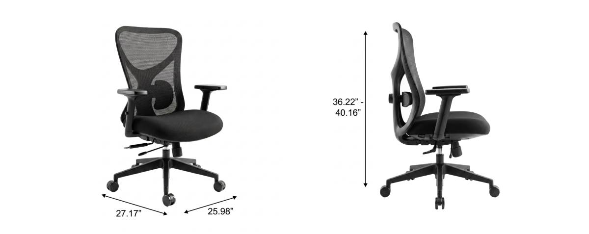 Angel Ergonomic Mesh Swivel Office Chair, Lumbar Dial, Y-Frame
