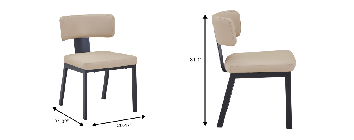 Teres Leather Dining Chair, Steel Legs & Poplar Wood Core