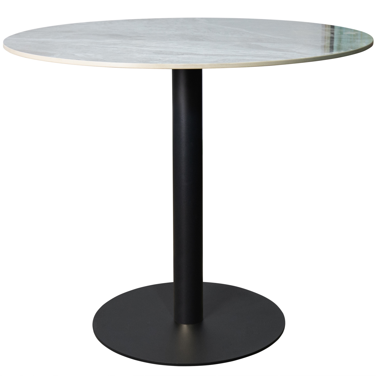 VRTBL-36GRS Vail Dining Table Black Base with 36 in. Round Gray Stone Top