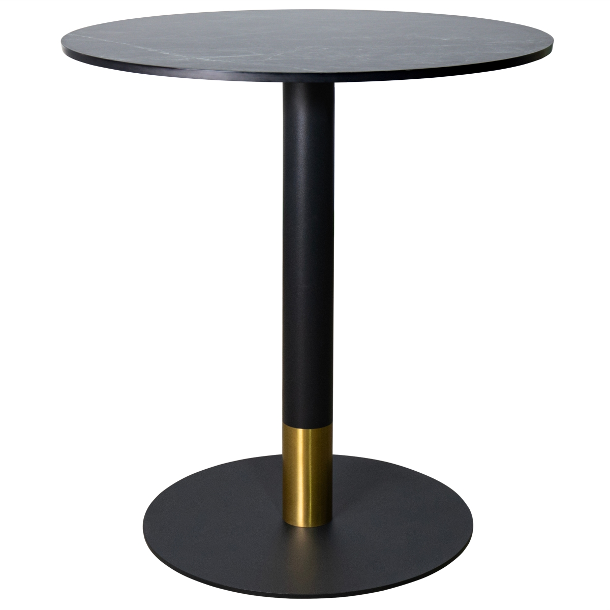 VRTGBL-36BLM Vail Dining Table Black & Gold Base with 36 in. Round Black MDF Top
