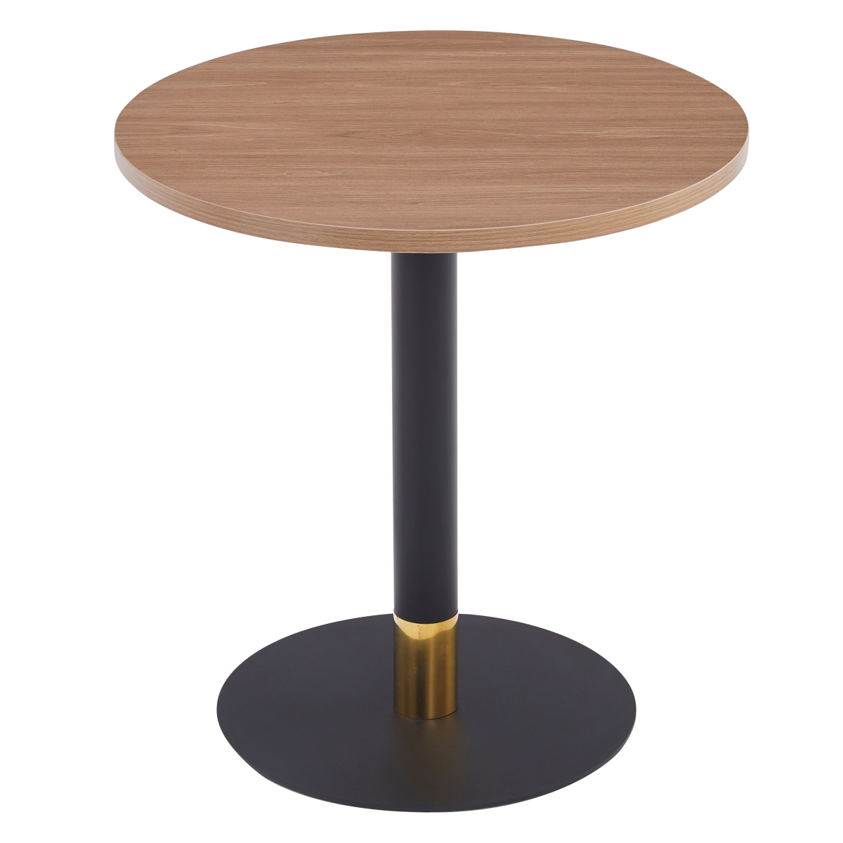 VRTGBL-27DBR Vail Dining Table Black & Gold Base with 27 in. Round Dark Brown MDF Top