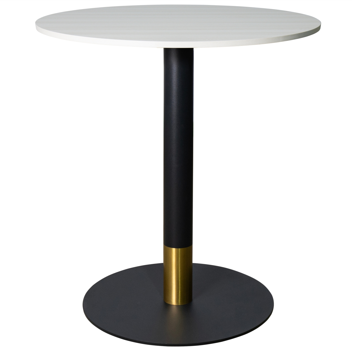 VRTGBL-27LNW Vail Dining Table Black & Gold Base with 27 in. Round Light Wood Brown MDF Top