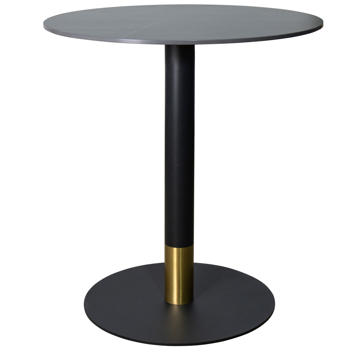 VRTGBL-27BLS Vail Dining Table Black & Gold Base with 27 in. Round Black Stone Top