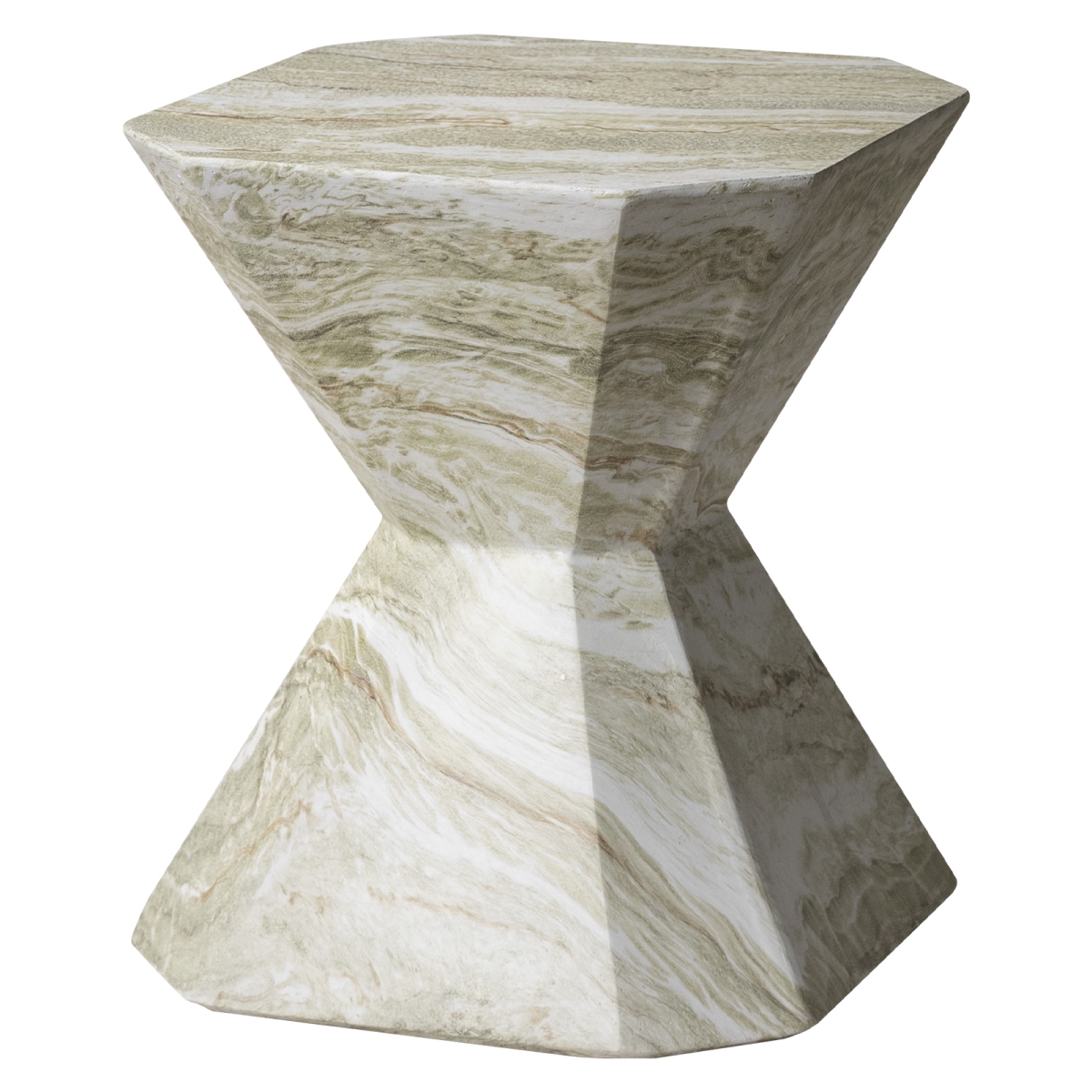 Azure 17 in Modern Round Fiberstone Side Table, Weather-Resistant, Fully Assembled