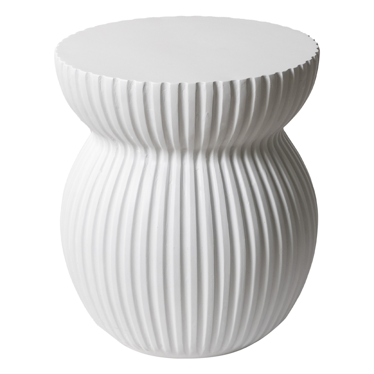 MST15W Mander Fiberglass Outdoor Side Table in White