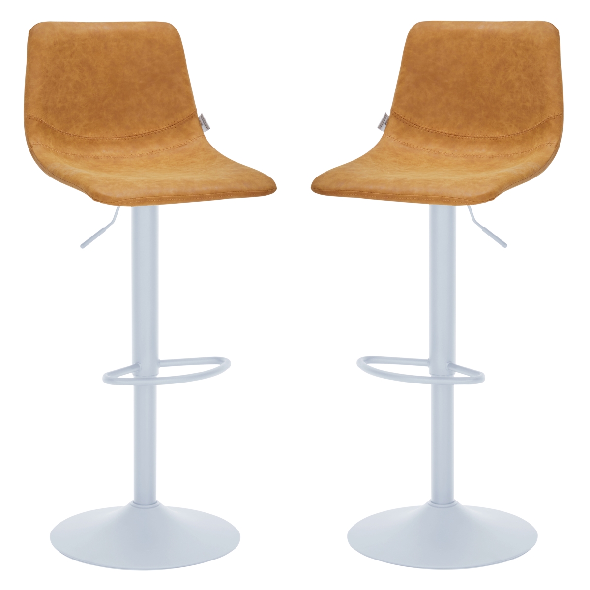 TSW-29BR2 Tilbury Bar Stool with White Base - Light Brown - Set of 2