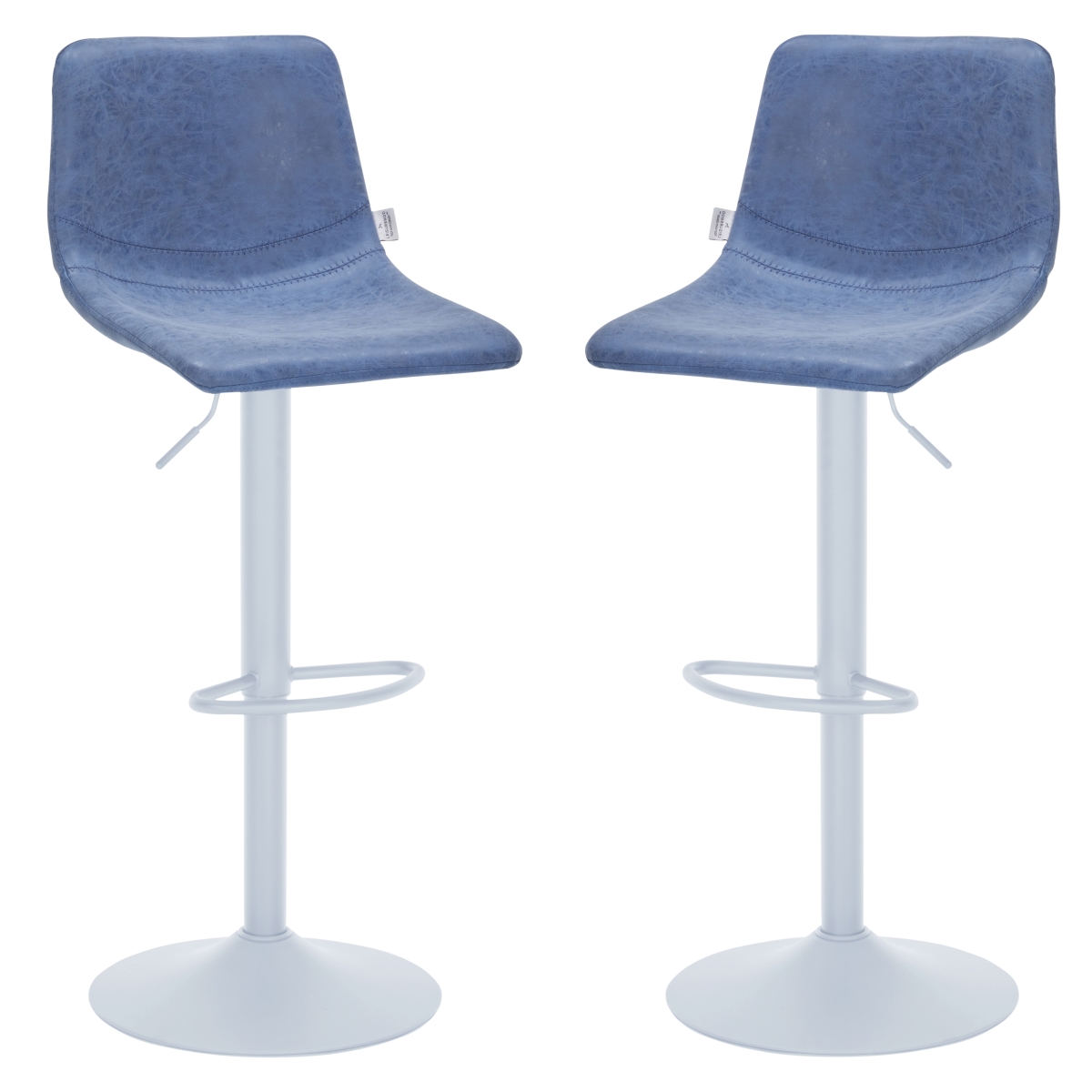 TSW-29BU2 Tilbury Bar Stool with White Base - Peacock Blue - Set of 2