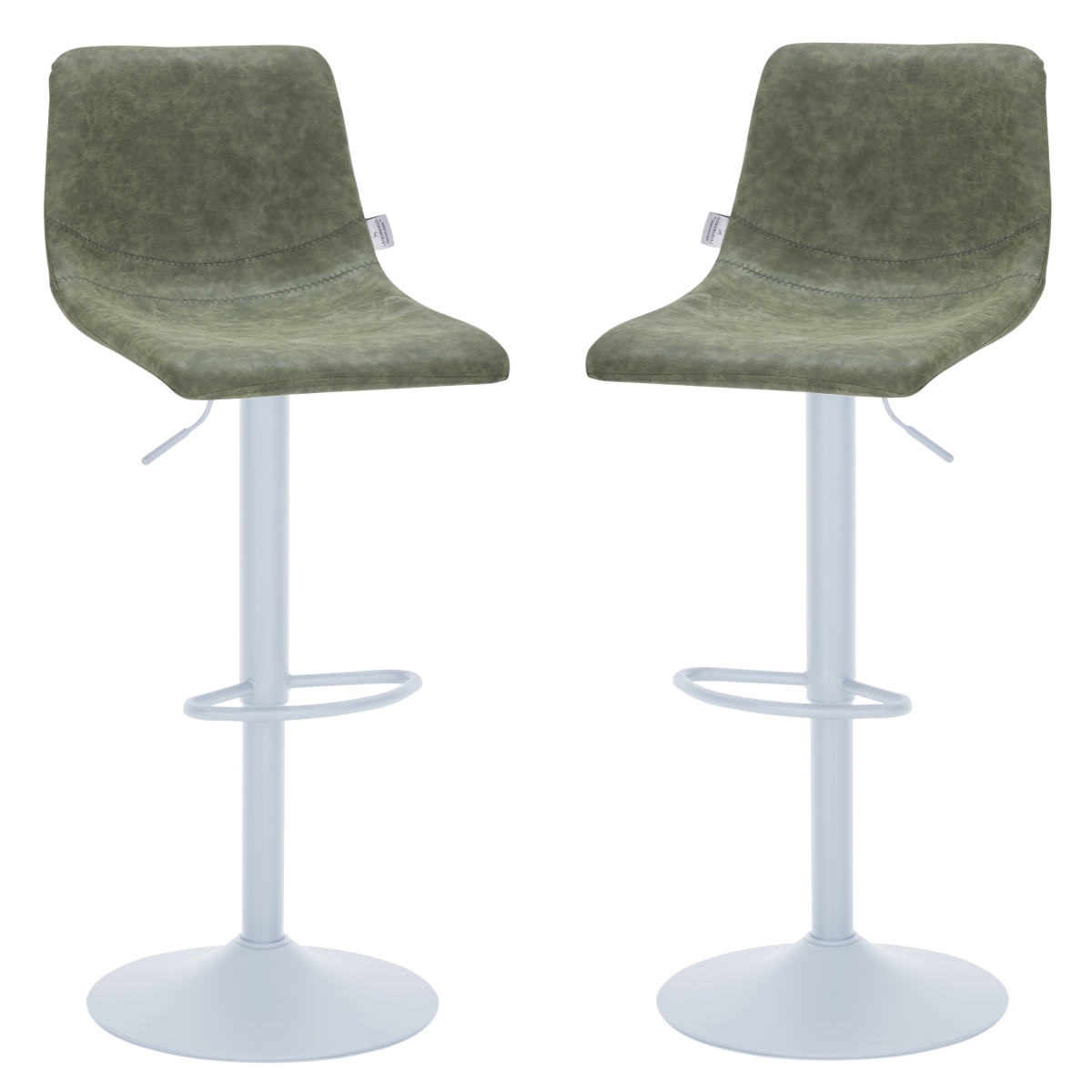 TSW-29G2 Tilbury Bar Stool with White Base - Olive Green - Set of 2