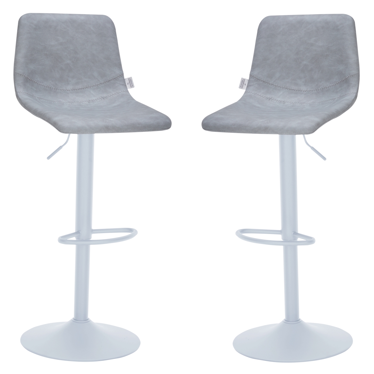 TSW-29LGR2 Tilbury Bar Stool with White Base - Light Gray - Set of 2