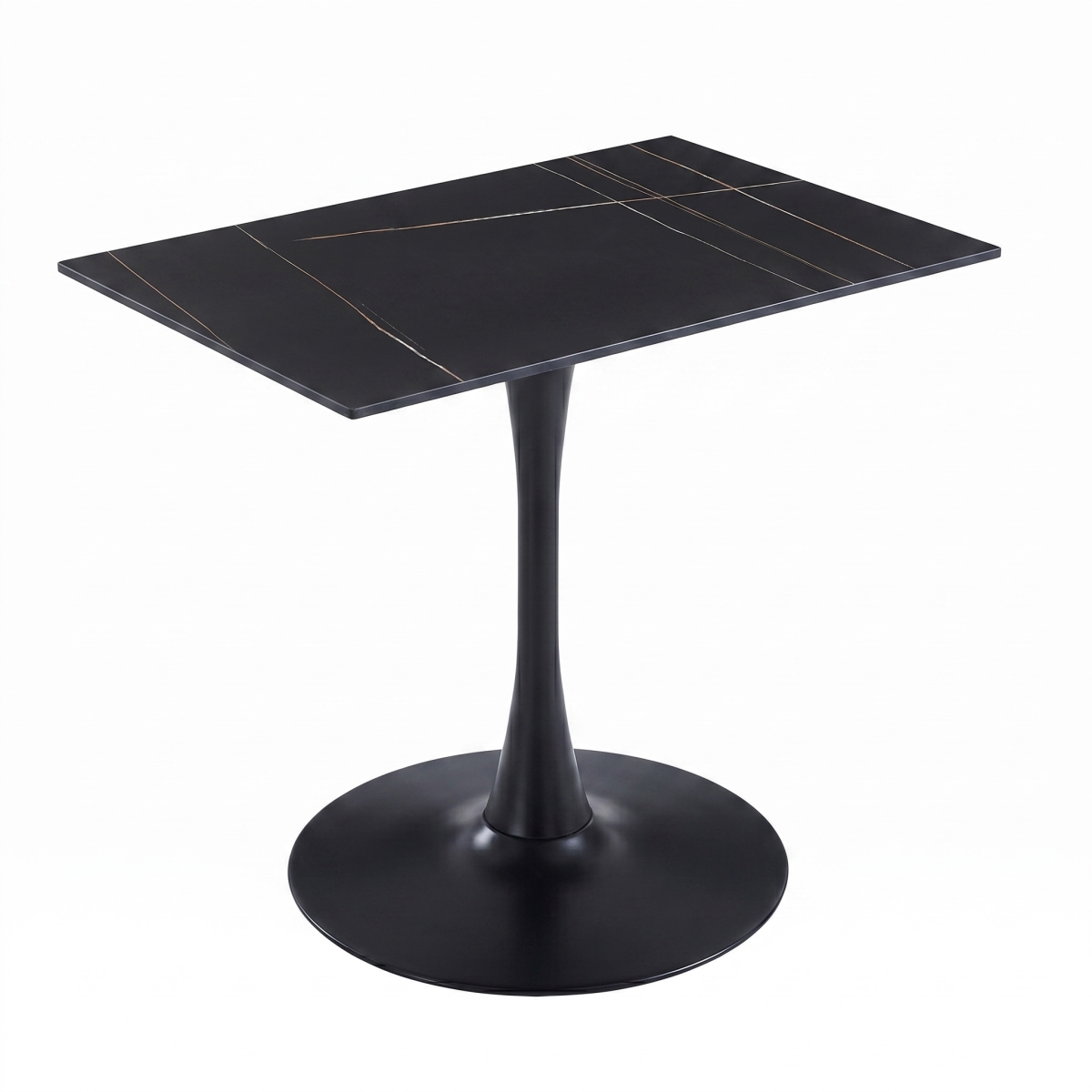 BTBL-R35-BLS Bristol 24 x 35 in. Rectangular Black Sintered Stone Top with Black Base Dining Table