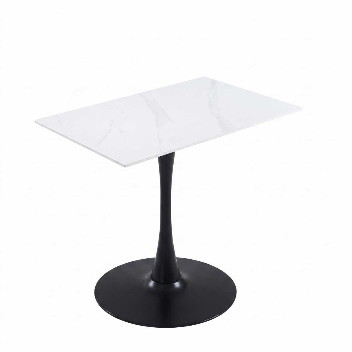 BTBL-R35-WS Bristol 24 x 35 in. Rectangular White Sintered Stone Top with Black Base Dining Table