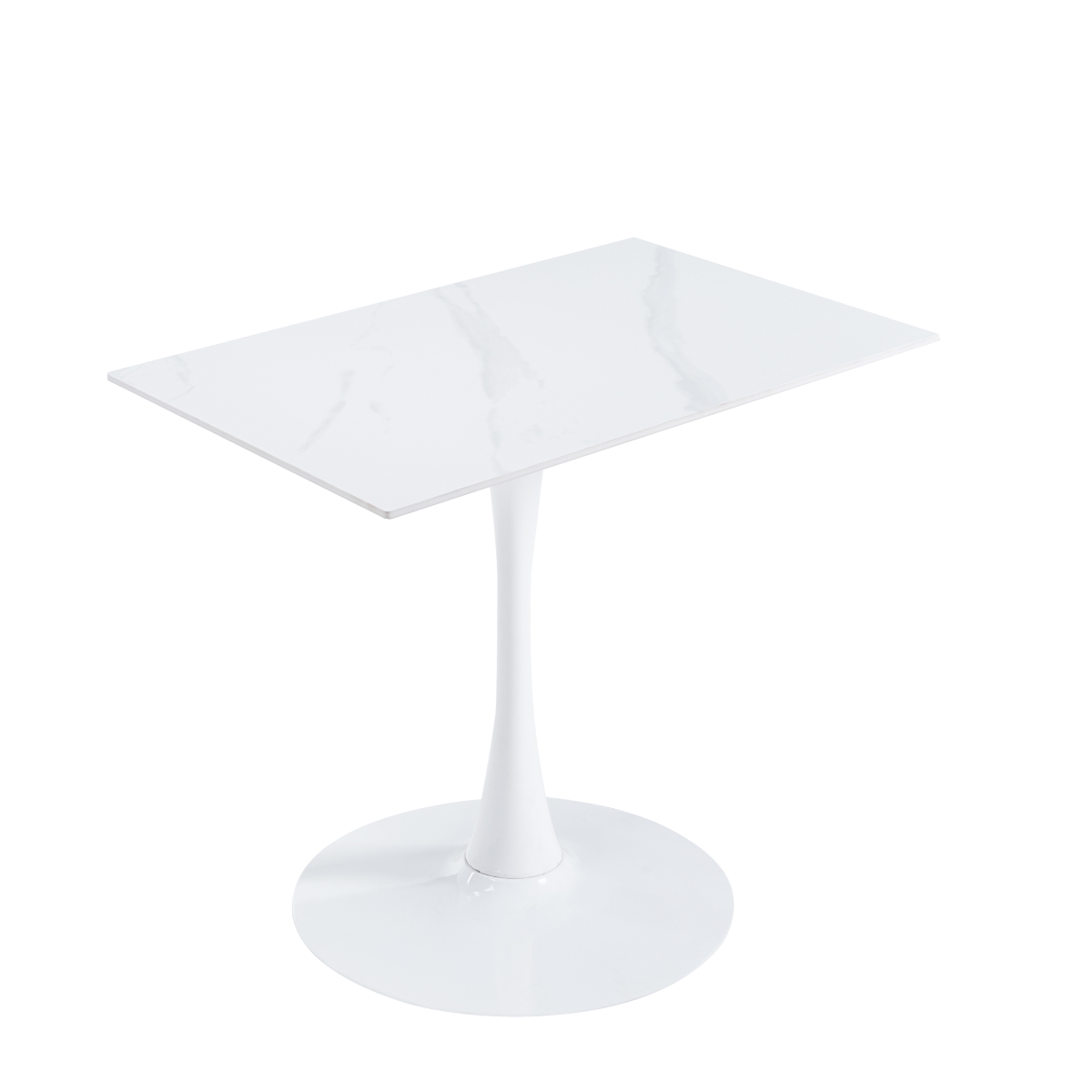 BTW-R35-WS Bristol 24 x 35 in. Rectangular White Sintered Stone Top with White Base Dining Table