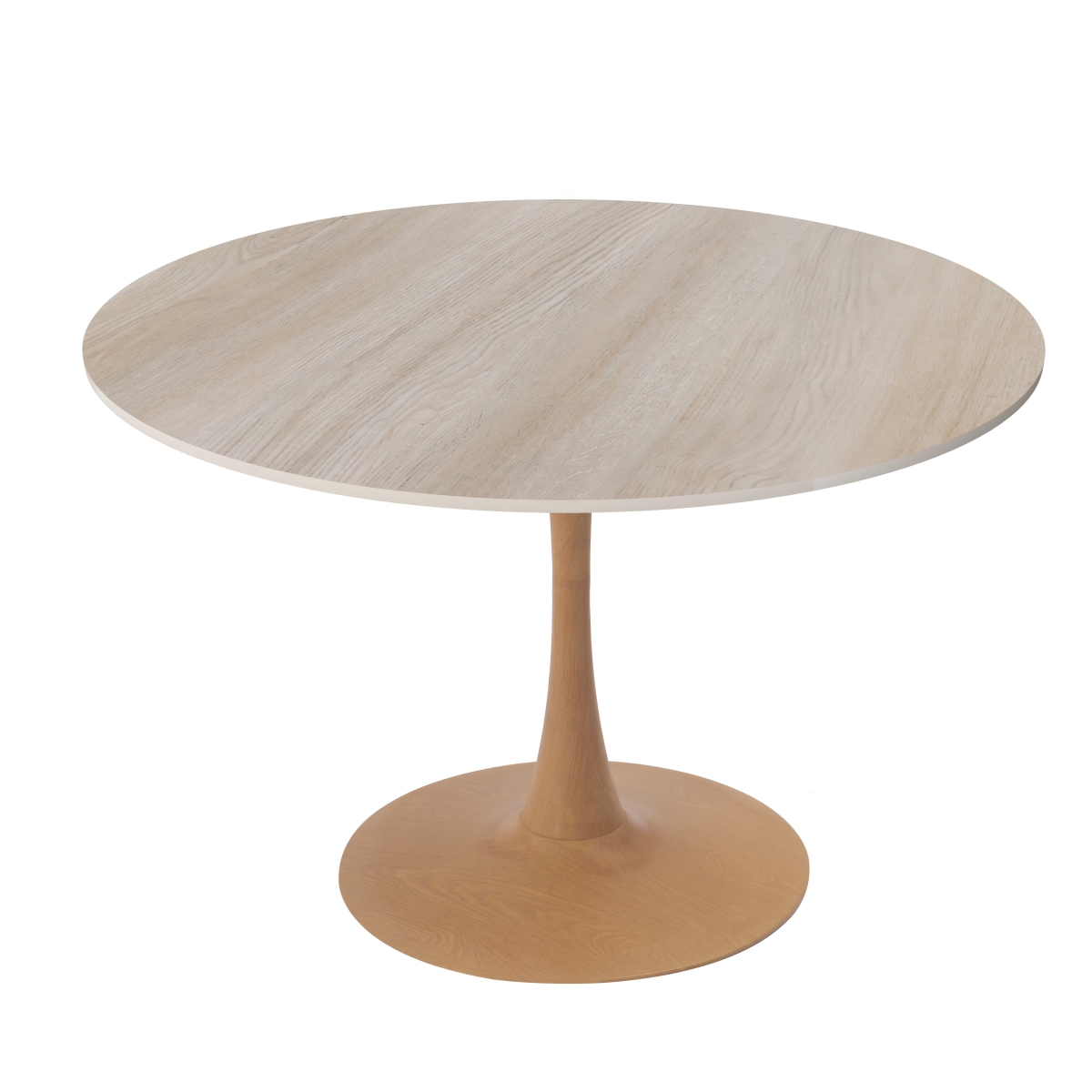 BTNW-35NWT Bristol 35 in. Round Dining Table Wood Transfer Natural Base with MDF Natural Wood Top