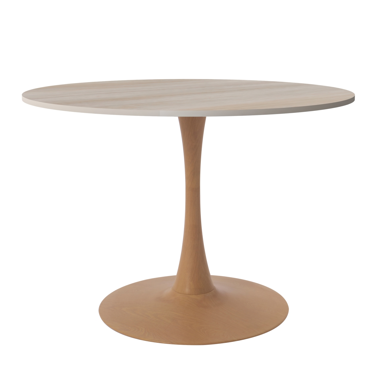 BTNW-35NWST Bristol 35 in. Round Dining Table Wood Transfer Natural Base with Sintered Stone Natural Wood Top
