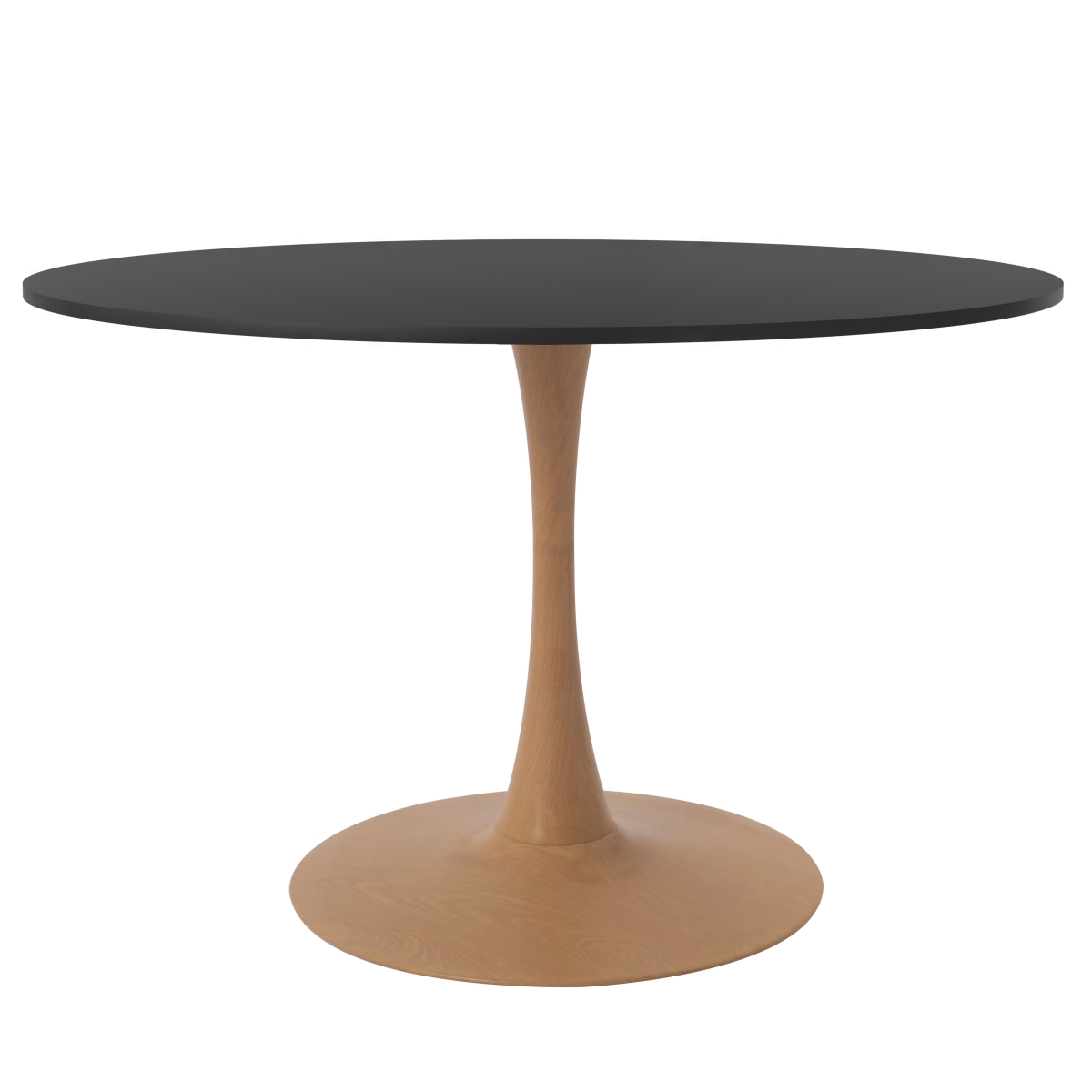 BTNW-40BLT Bristol 40 in. Round Dining Table Wood Transfer Natural Base with MDF Black Top