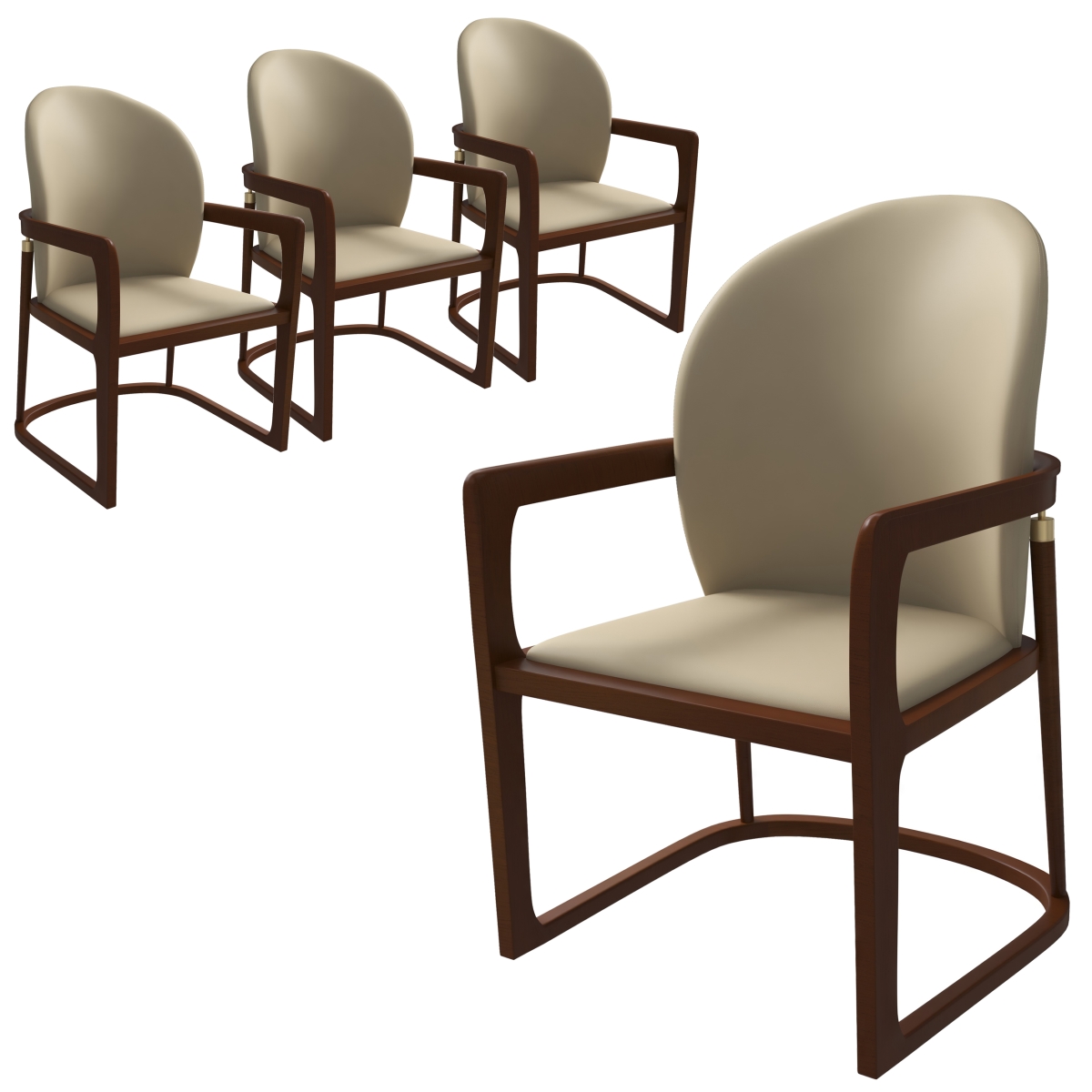 SC58TP4 Svelta Elegant Wooden Dining Chair in Taupe - Set of 4