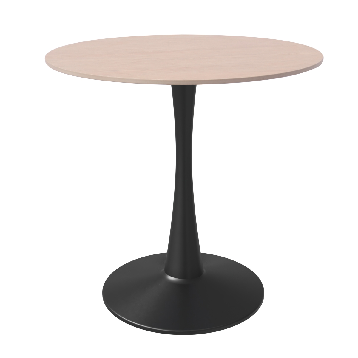 BTBL-27NWST Bristol 27 in. Round Dining Table Black Base with Sintered Stone Natural Wood Top