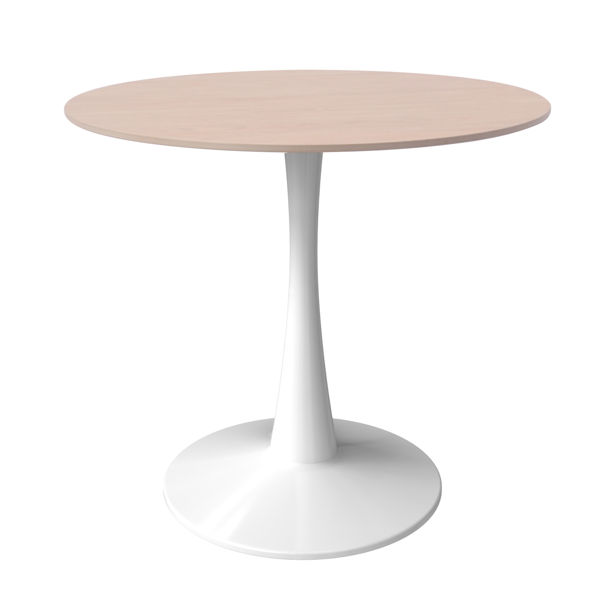 BTW-27NWST Bristol 27 in. Round Dining Table White Base with Sintered Stone Natural Wood Top