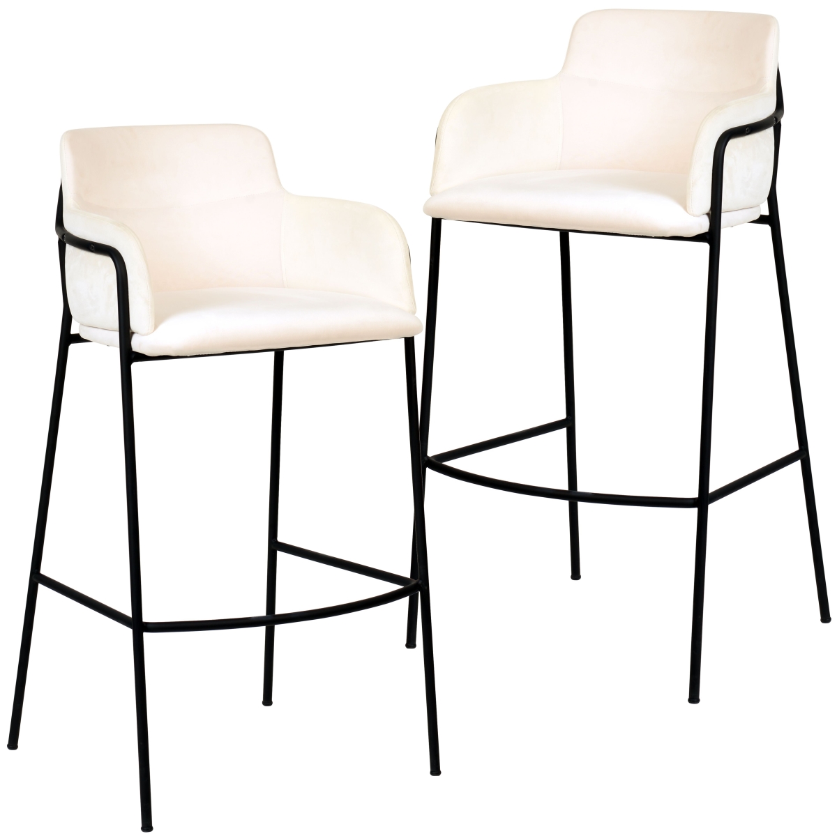 AC29BG2 Axis Modern Bar Height Chair Stool in Beige - Set of 2