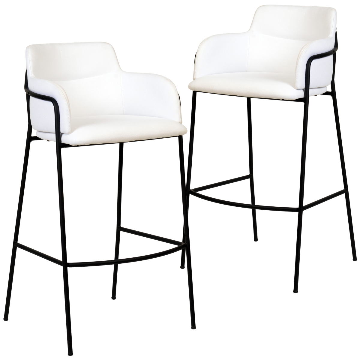 AC29W2 Axis Modern Bar Height Chair Stool in White - Set of 2