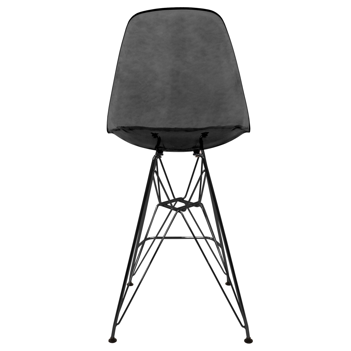 Cresco Acrylic Barstool - Modern ABS Plastic Counter Stool with Steel Legs & Footrest, 2PK