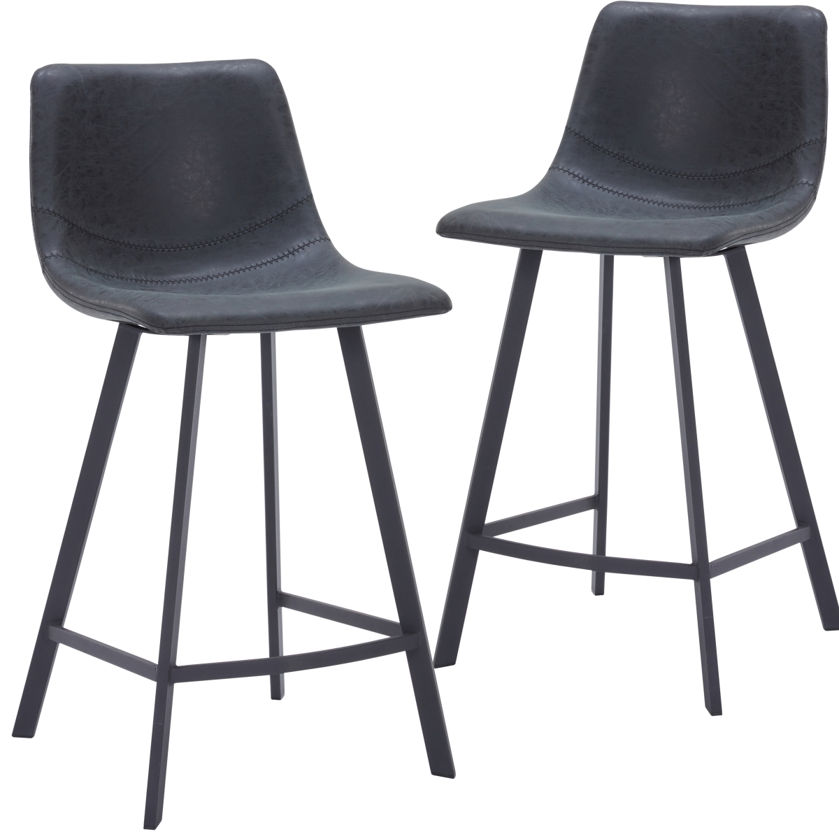 ESBL-24BL2 Elland Counter Stool - Charcoal Black - Set of 2