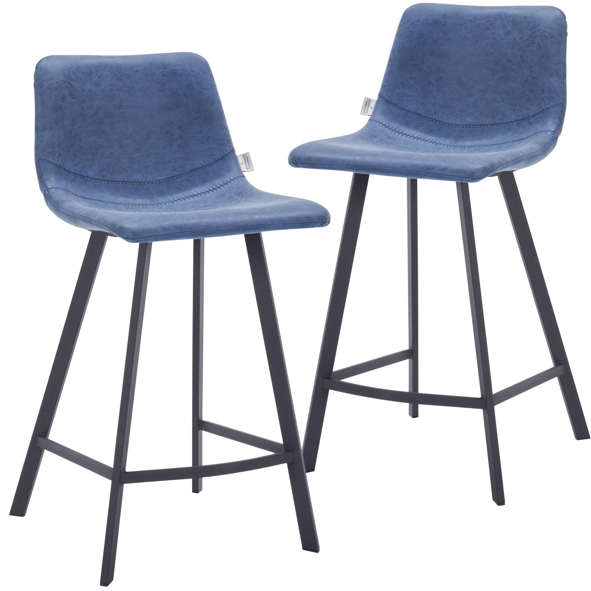 ESBL-24BU2 Elland Counter Stool - Peacock Blue - Set of 2