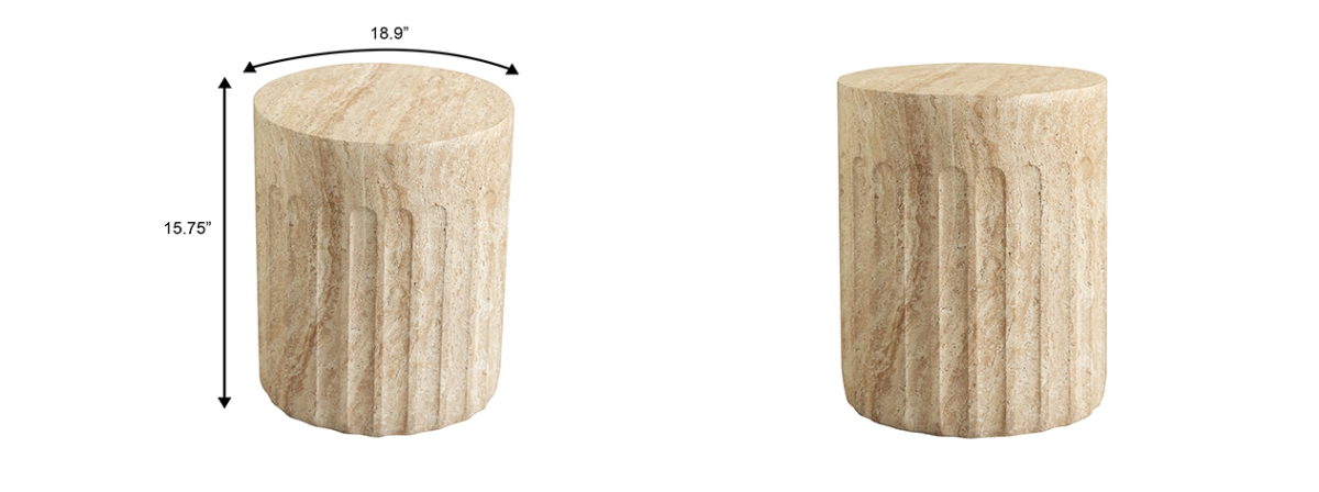 ZST15TR Zenvio Side Table in Travertine