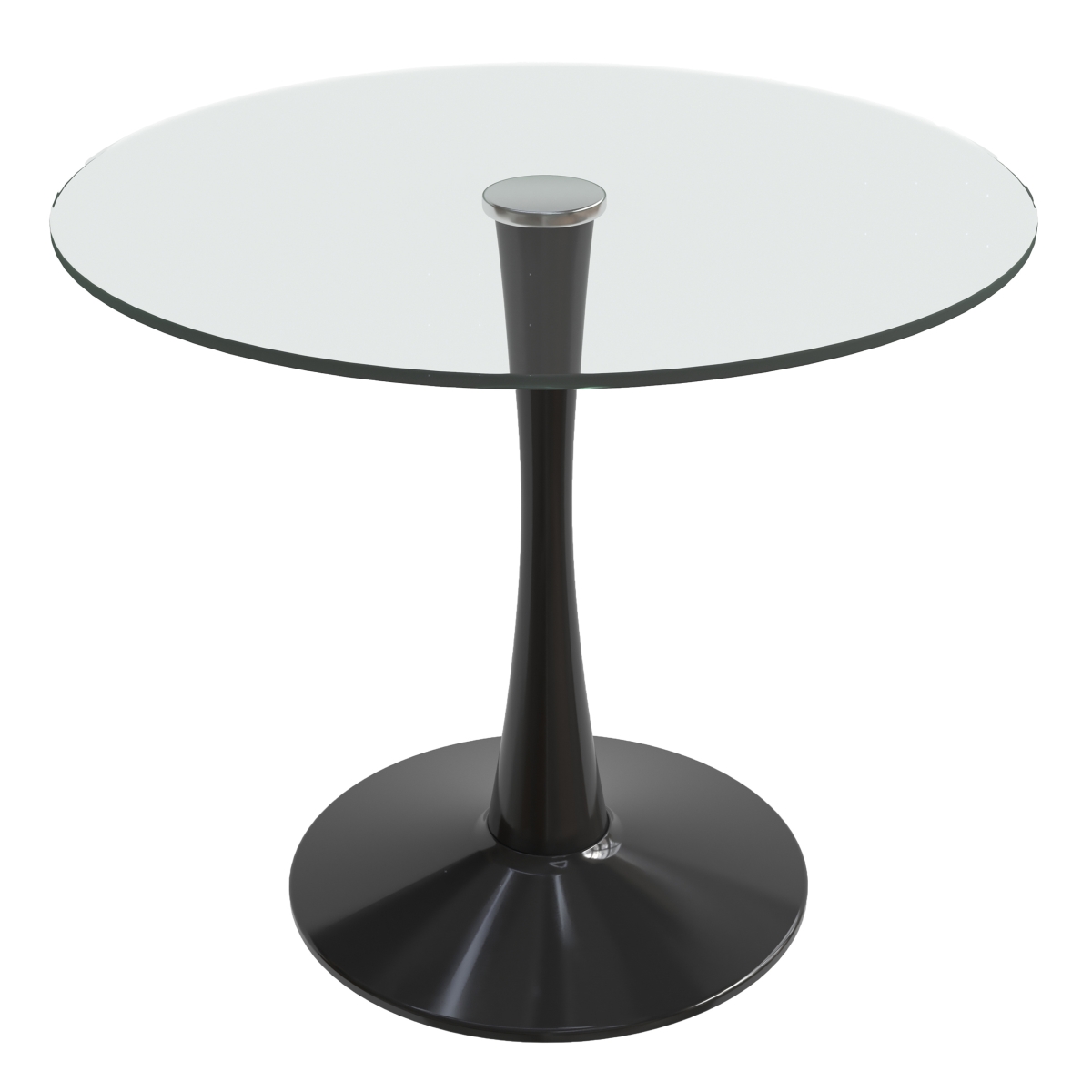 BTBL-27CL Bristol Bistro Dining Table Black Base with 27 in. Clear Glass Top