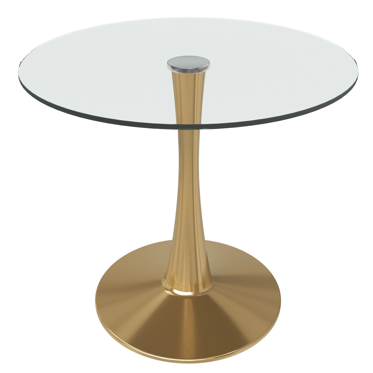 BTG-27CL Bristol Bistro Dining Table Gold Base with 27 in. Clear Glass Top