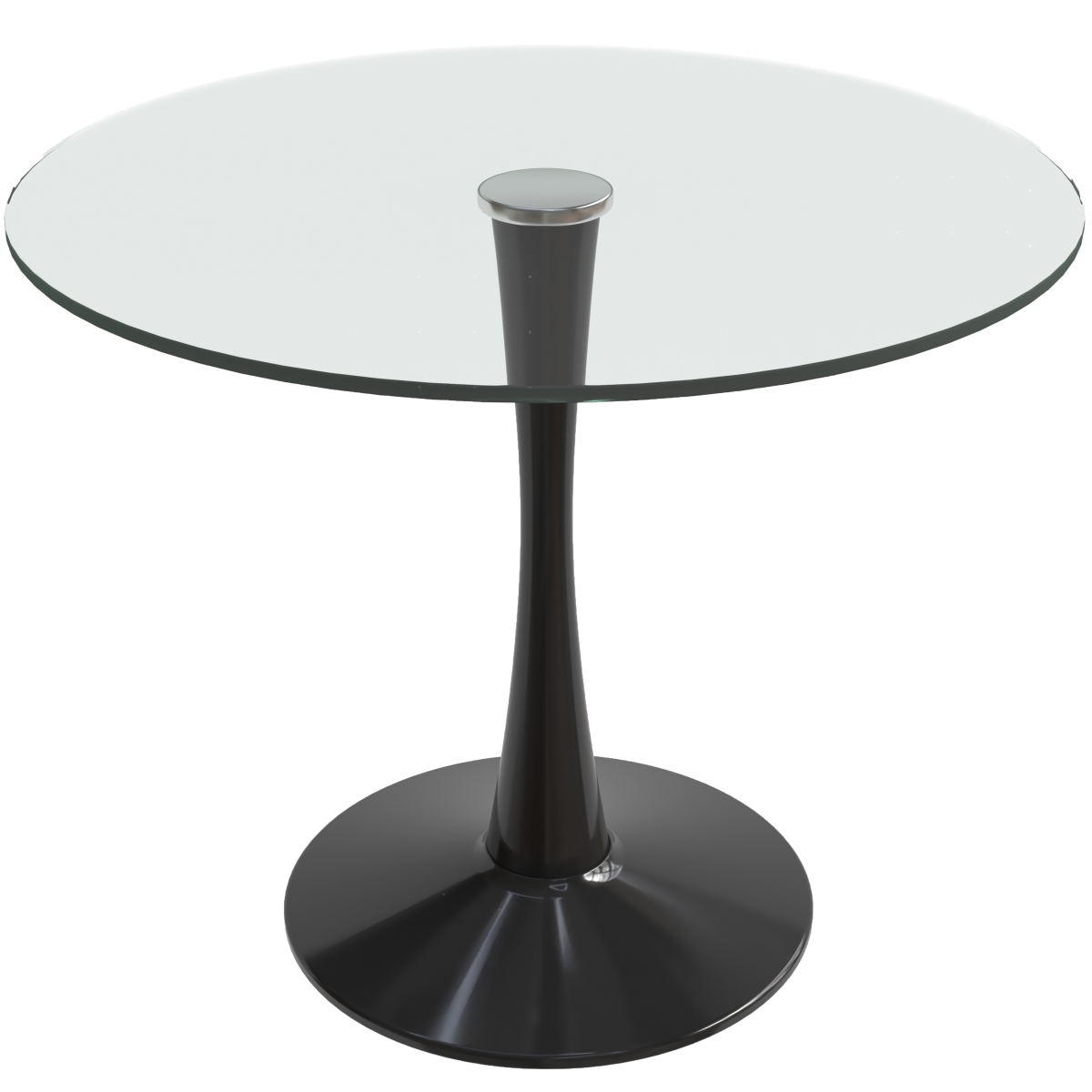 BTBL-31CL Bristol Bistro Dining Table Black Base with 31 in. Clear Glass Top
