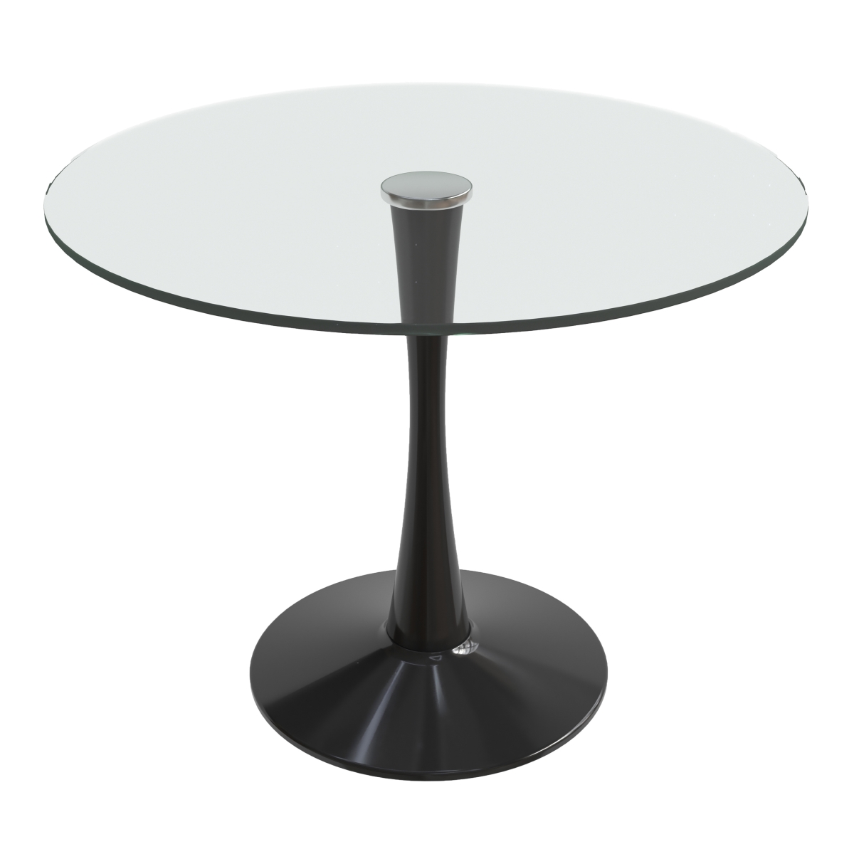 BTBL-40CL Bristol Bistro Dining Table Black Base with 40 in. Clear Glass Top