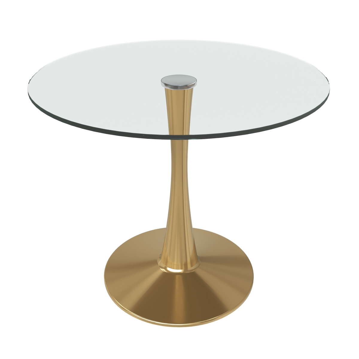 BTG-40CL Bristol Bistro Dining Table Gold Base with 40 in. Clear Glass Top