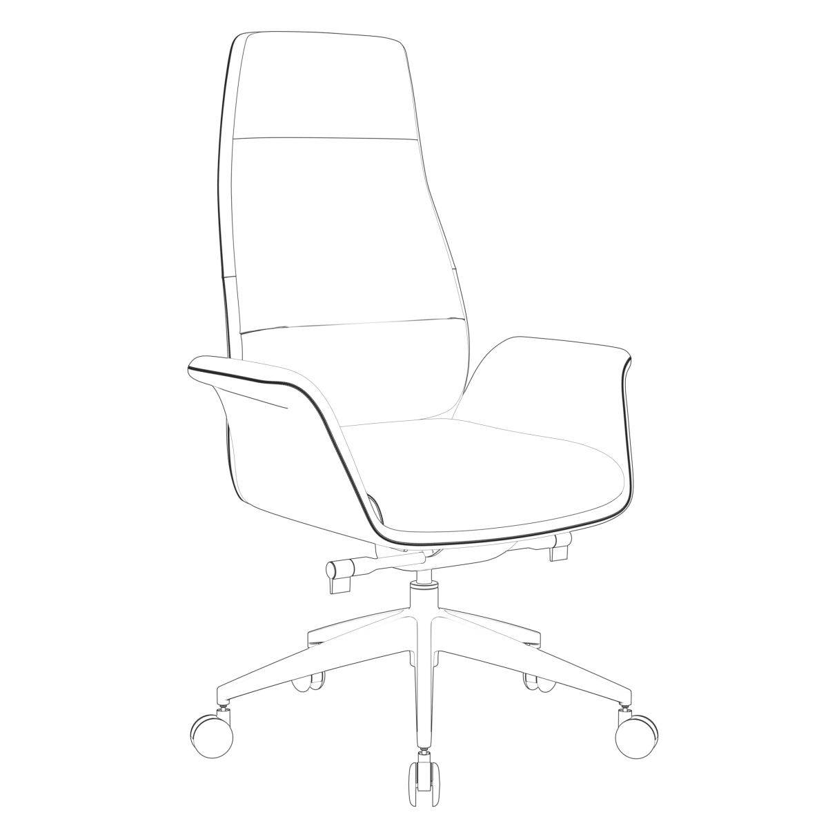 SOT21BLL Summit Series Tall Office Chair in Black Leather