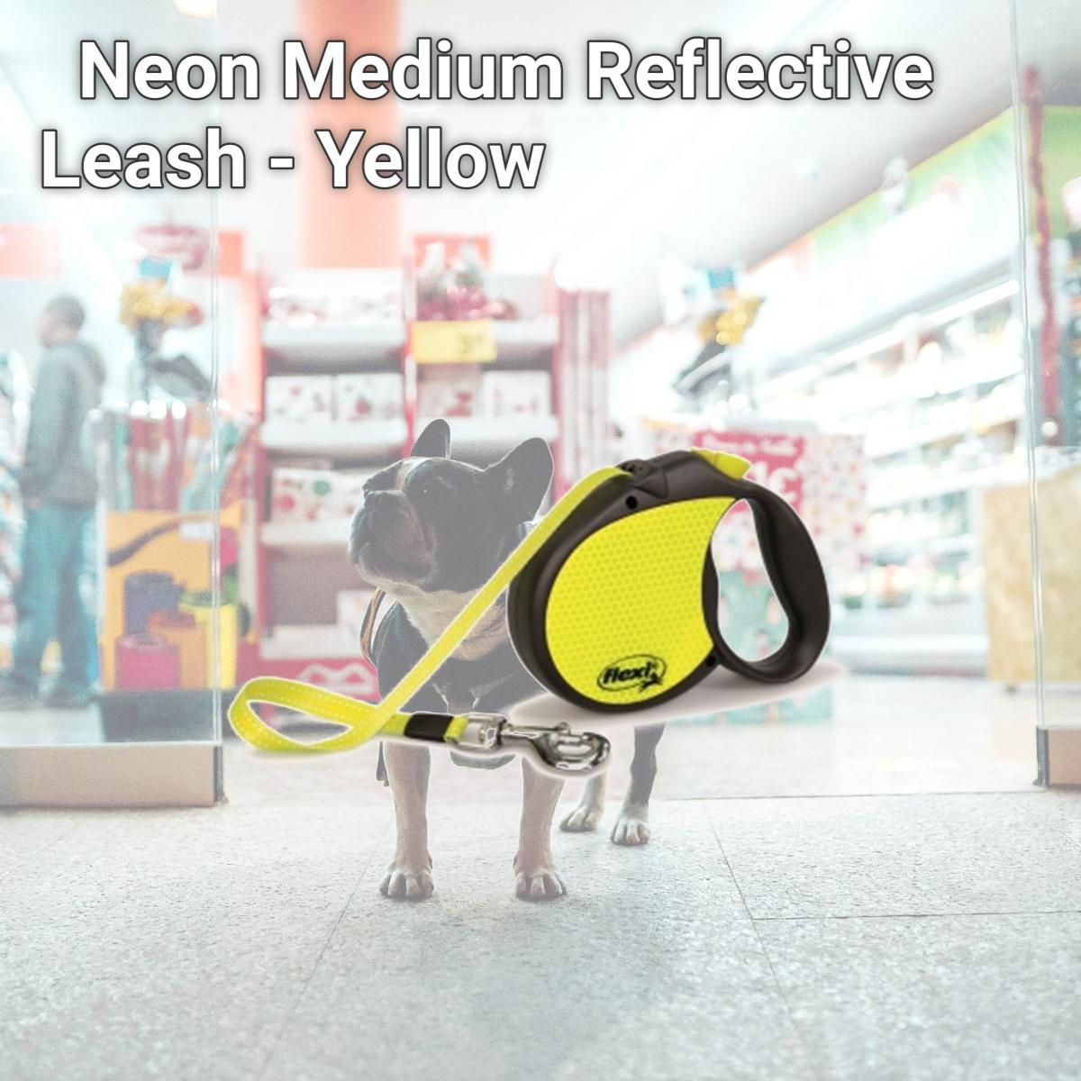 Picture of Flexi North America DV10262 Neon Medium Reflective Leash - Yellow