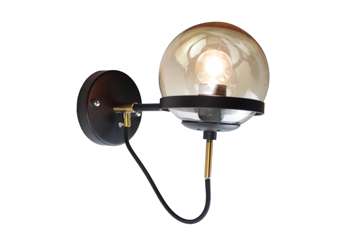 Picture of EQLight EQINWB01 6 x 11 x 10 in. Industrial 1-Light Globe Black Wall Sconce