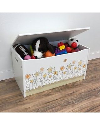 Picture of Little Colorado 058FL Field of Flowers Toy Storage Box - White