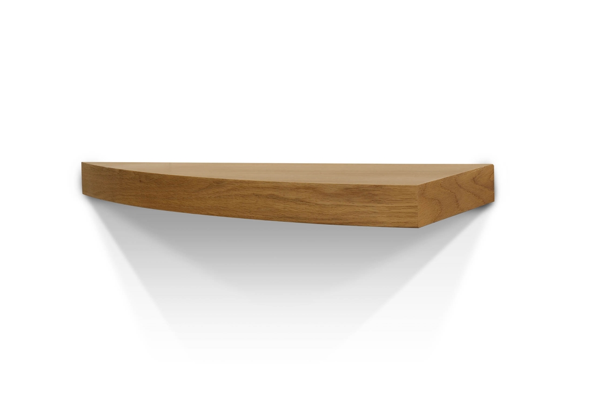 24 in. Wood Veneer Curved Shelf, Oak