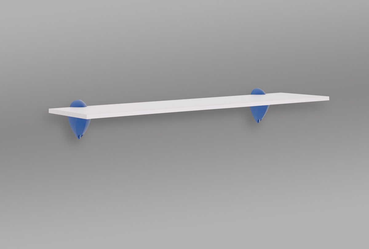 24 in. Jazzy Shelf, White & Blue