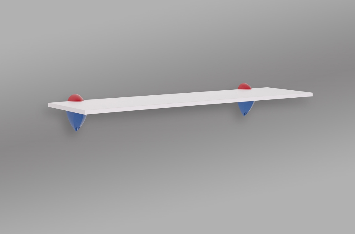 24 in. Jazzy Shelf White, Blue & Red