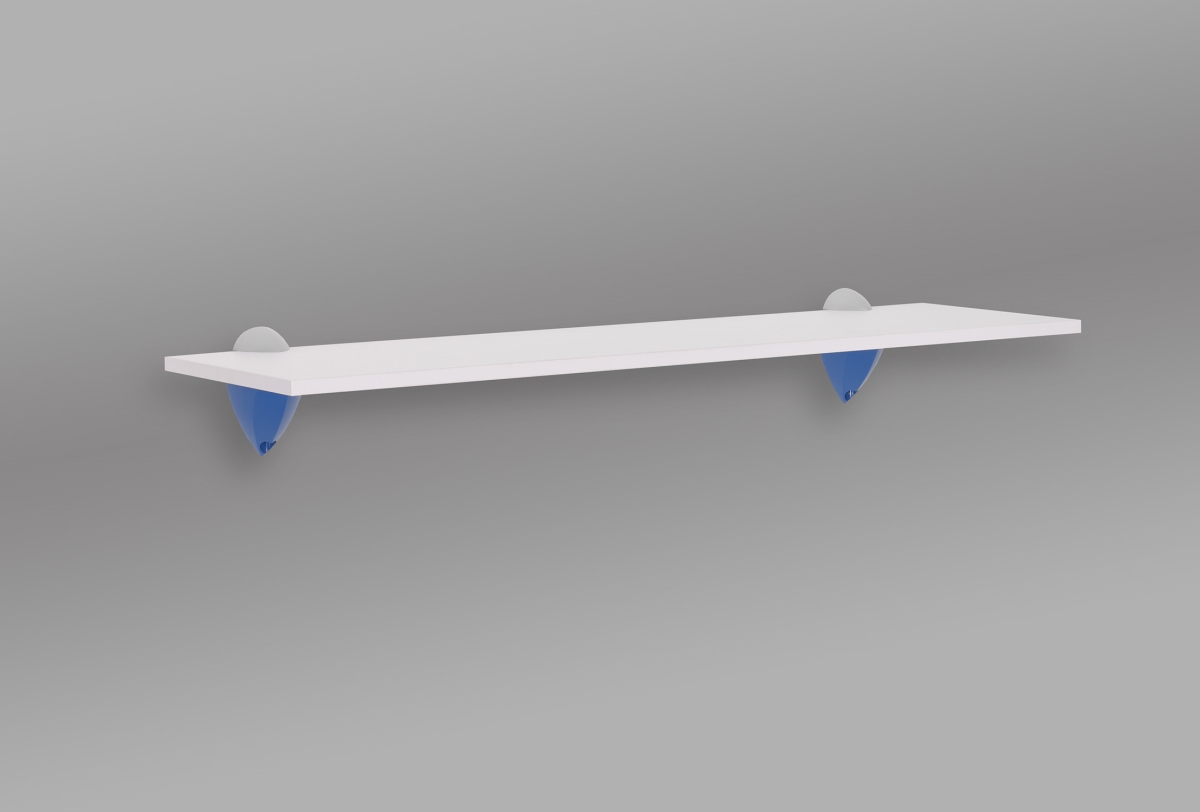 24 in. Jazzy Shelf, White, Blue & Silver