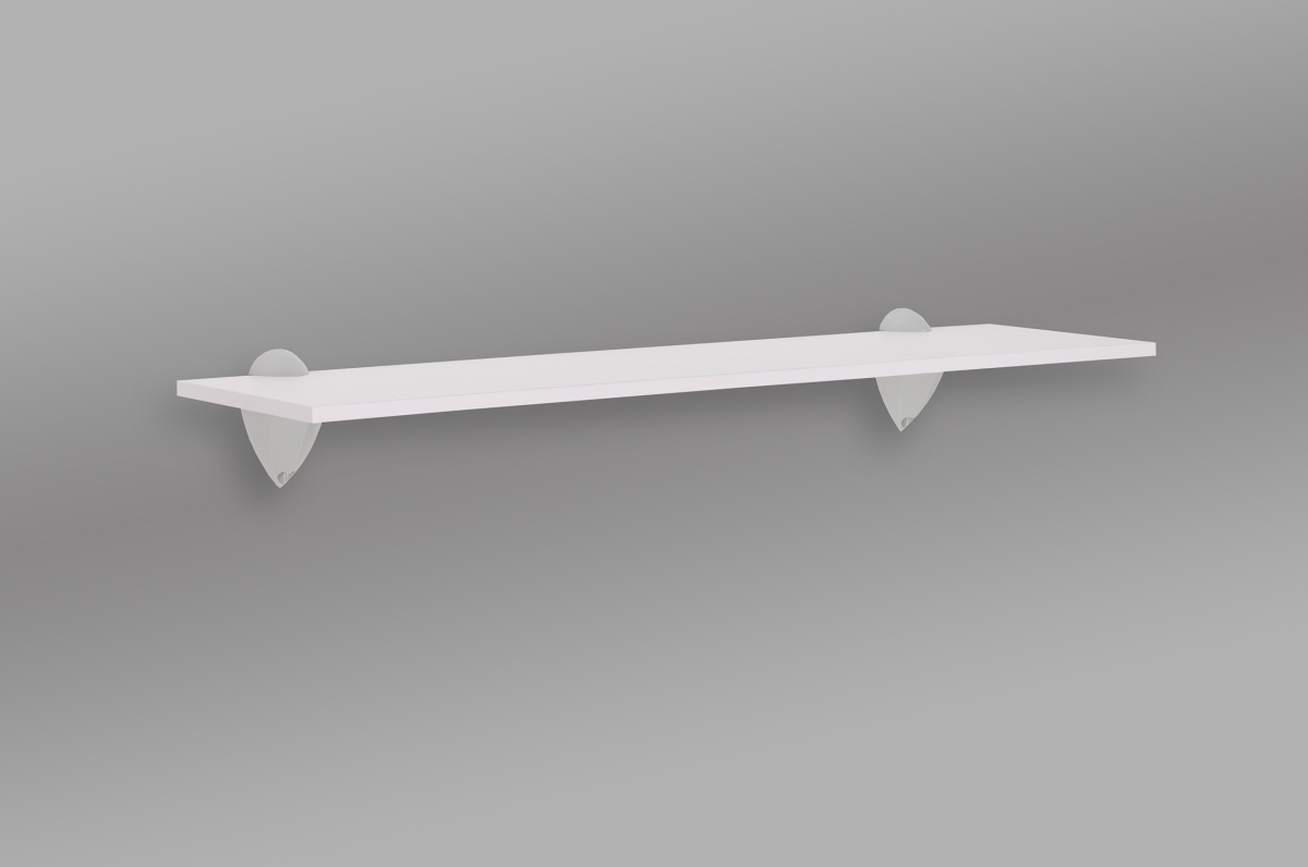 24 in. Jazzy Shelf, White & Silver
