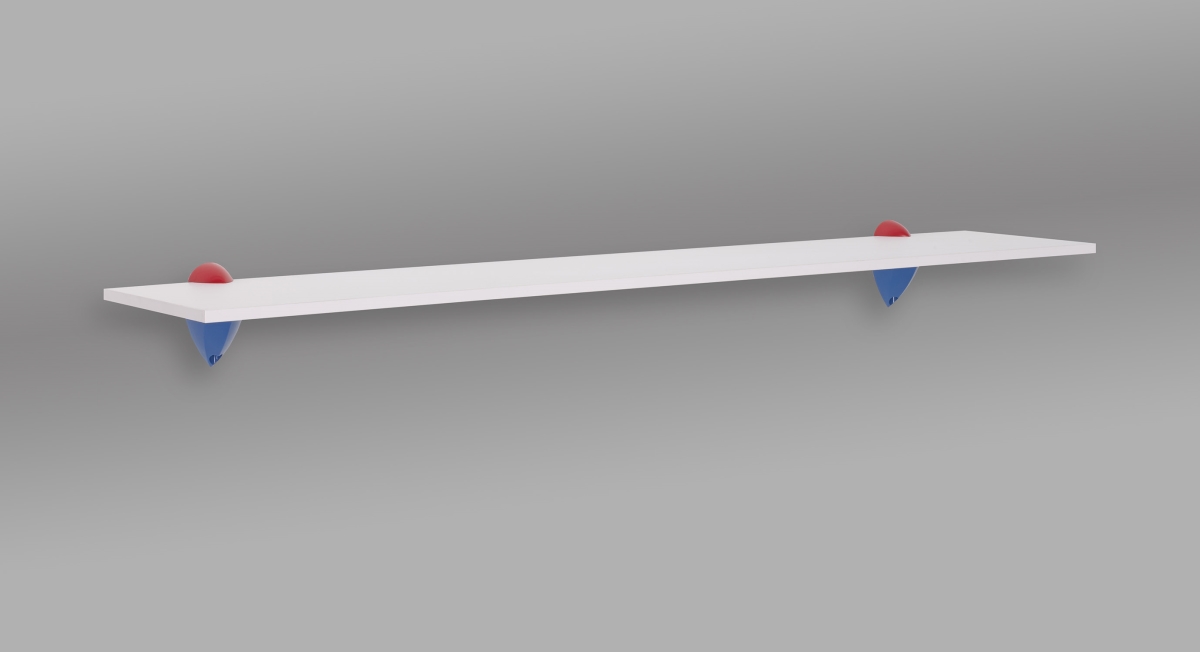 36 in. Jazzy Shelf, White, Blue & Red