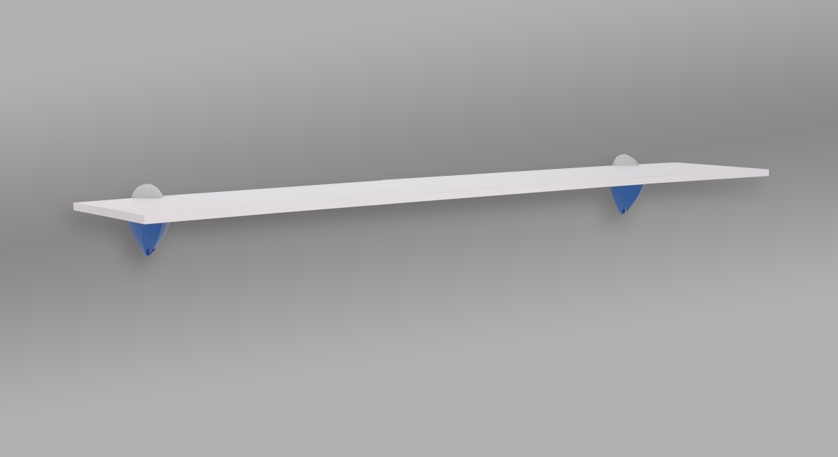 36 in. Jazzy Shelf, White, Blue & Silver