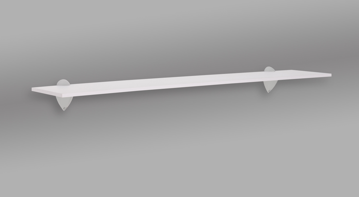 36 in. Jazzy Shelf, Silver & White