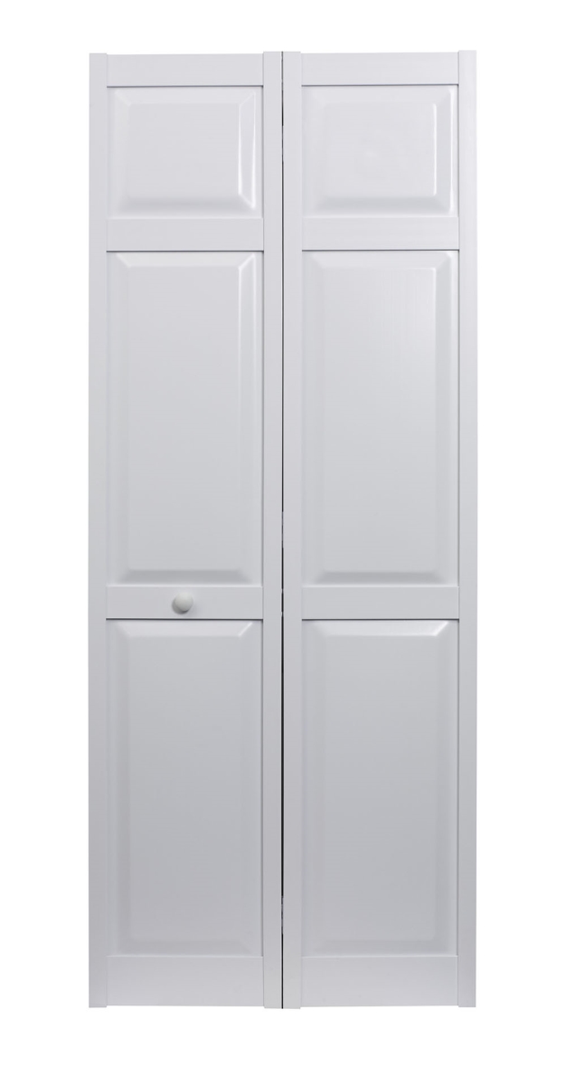 32 x 80 in. Seabrooke PVC Raised Panel Bifold Door, White